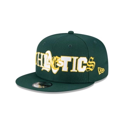 Green Oakland Athletics Hat - New Era MLB Mixed Font 9FIFTY Snapback Caps USA1486502